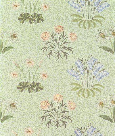 Papier peint à motif de marguerites avec muguet et autres fleurs sauvages sur un fond 